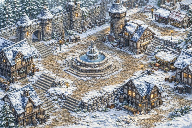 VitalQuest: Ascend town landscape